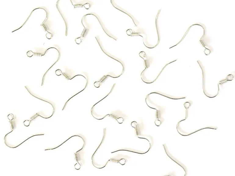 10 paires de boucles d'oreilles crochets - argenté