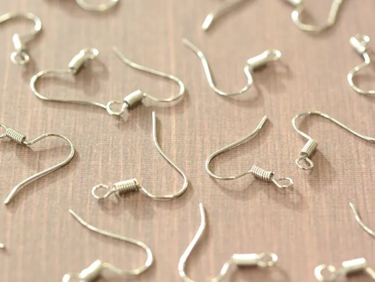 10 paires de boucles d'oreilles crochets - argenté