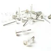 20 paires de puces d'oreilles argent clair - fermoir silicone