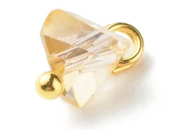 10 pendentifs en verre irisé - forme triangulaire - tons crèmes - 8 x 6 mm