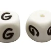 1 perle carré 12 mm en silicone - Lettre G