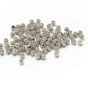 100 perles à écraser en acier inoxydable argenté - 2 mm