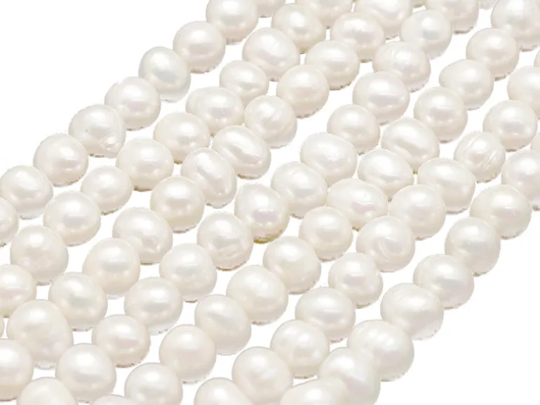 20 perles de culture - forme graine - 7 mm environ