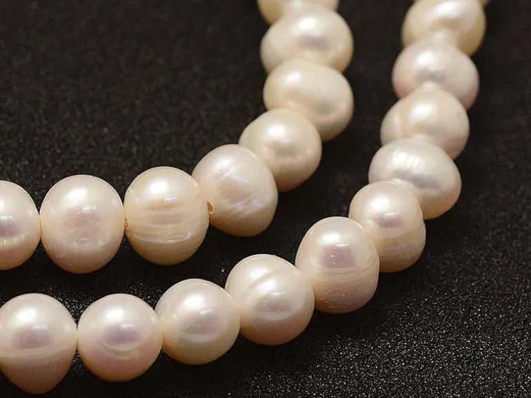 20 perles de culture - forme graine - 7 mm environ