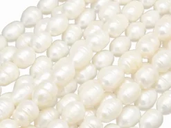 20 perles de culture forme grain de riz - 9 mm environ