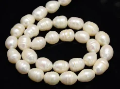 20 perles de culture forme grain de riz - 9 mm environ