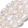 20 perles de culture forme grain de riz - 10 mm env