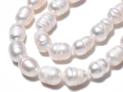 20 perles de culture forme grain de riz - 10 mm env