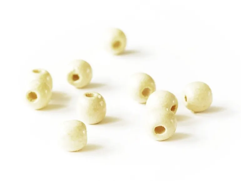 100 perles en bois vernis - Ronde 10 mm