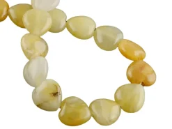 10 perles en forme de cœur en jade topaze - 10 mm