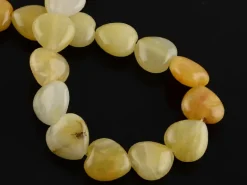 10 perles en forme de cœur en jade topaze - 10 mm