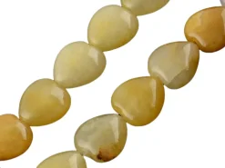 10 perles en forme de cœur en jade topaze - 10 mm
