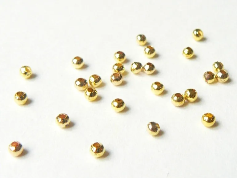 100 perles en métal dorées - 2,4 mm