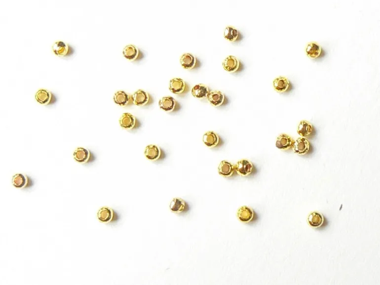 100 perles en métal dorées - 2,4 mm