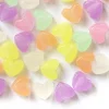 50 perles en plastique - cœurs - phosphorescent / brille dans le noir