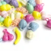 50 perles en plastique - fruits variés - pastel