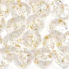 50 perles en plastique - ronde à paillettes - doré - 7 mm