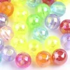 100 perles en plastique - rondes 6 mm - nacrées