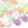 50 perles en plastique - étoiles - phosphorescent / brille dans le noir