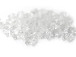 50 perles en plastique - étoiles transparentes à paillettes - 10 mm
