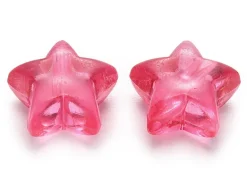 50 perles en plastique - étoiles transparentes - multicolore