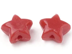 50 perles en plastique - étoiles couleur vive - 12 mm