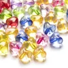 50 perles en plastique coeur - inclusion multicolore - 10 mm
