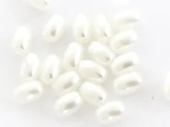 20 perles en plastique imitation perles de culture - forme grain de riz - 8 x 6 mm