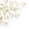 20 perles en plastique imitation perles de culture - forme irrégulière - 18 x 13 mm