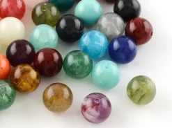 50 perles en plastique imitation pierres naturelles - multicolore - 8 mm