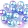 100 perles en plastique rondes imitation perles de culture - 6 mm - dégradé bleu et violet