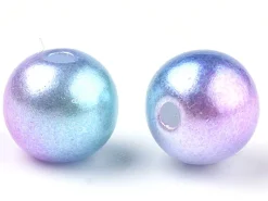 100 perles en plastique rondes imitation perles de culture - 6 mm - dégradé bleu et violet