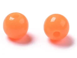 100 perles en plastique rondes 6 mm - orange fluo