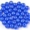 100 perles en plastique rondes 6 mm - bleu foncé