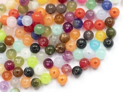 100 perles en plastique rondes 6 mm - imitation perles naturelles