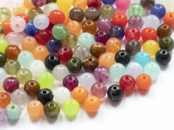 100 perles en plastique rondes 6 mm - imitation perles naturelles