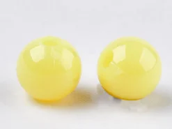 100 perles en plastique rondes 6 mm - jaune