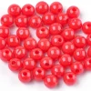 100 perles en plastique rondes 6 mm - rouge