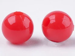 100 perles en plastique rondes 6 mm - rouge