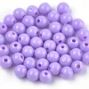100 perles en plastique rondes 6 mm - violet / mauve