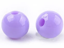 100 perles en plastique rondes 6 mm - violet / mauve