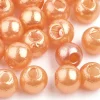 100 perles en plastique rondes imitation perles de culture - 6 mm - orange