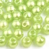 100 perles en plastique rondes imitation perles de culture - 6 mm - vert