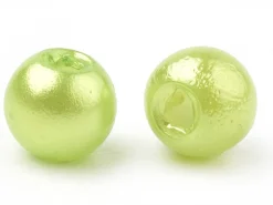 100 perles en plastique rondes imitation perles de culture - 6 mm - vert
