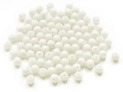 100 perles en plastique rondes 6 mm - blanc