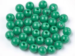 100 perles en plastique rondes 6 mm - vert sapin
