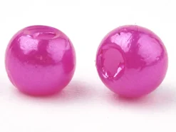 100 perles en plastique rondes imitation perles de culture - 6 mm - rose fuschia