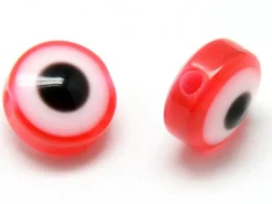 50 perles en plastiques - œil porte bonheur - multicolore - 8mm