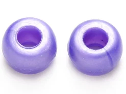 100 perles en plastiques basiques pour enfants - couleurs nacrées - 9x6 mm