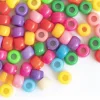100 perles en plastiques basiques pour enfants - couleurs vives - 9x6 mm